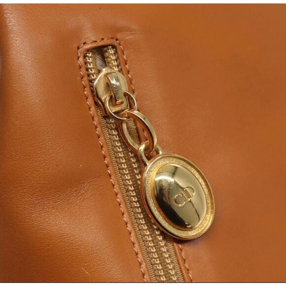 Christian Dior Shoulder Bag Leather Brown & Gold - Picture 7 of 9